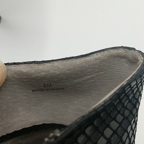 Moda Spana Black Faux Snakeskin Stilettos size 8 - Picture 7 of 8